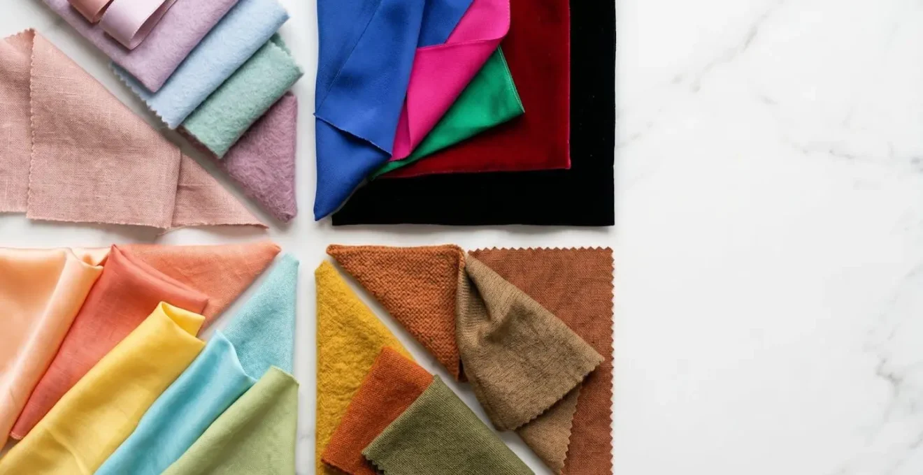 Palette de couleurs saisonnières illustrant les nuances chaudes et froides pour l'analyse colorimétrique personnalisée